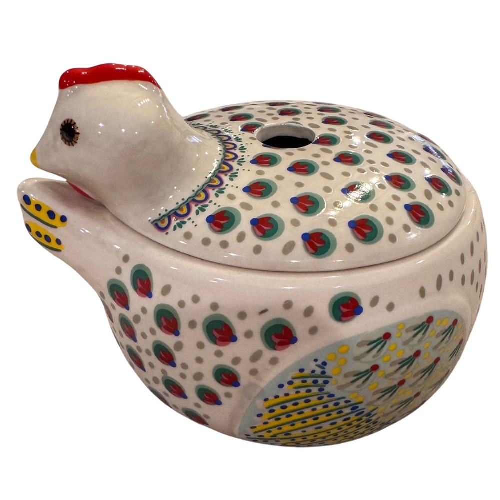 Natural Life Chicken Minute Egg Cooker Stoneware Microwave Dishwasher Safe
